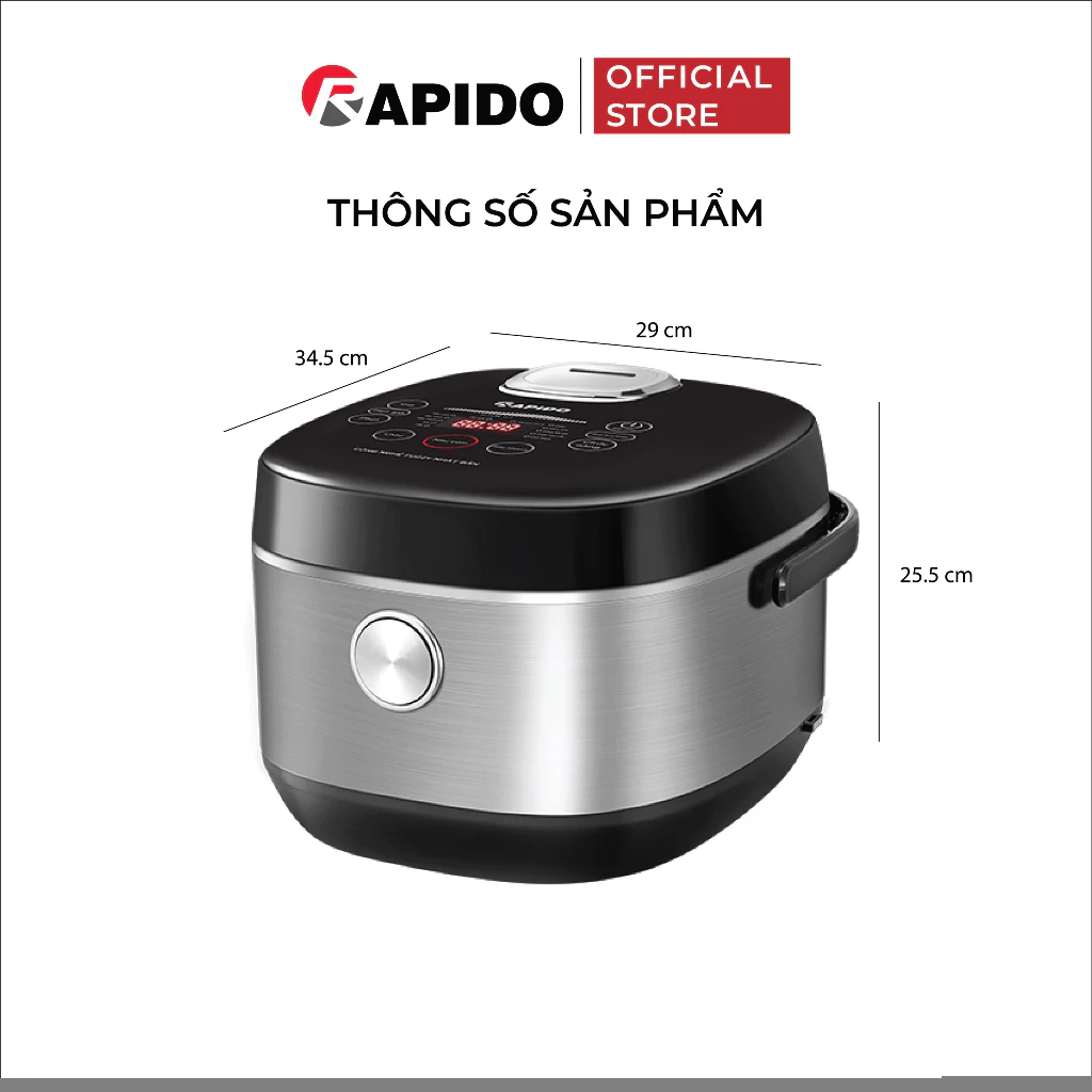 Nồi cơm điện tử Rapido RC-1.8D hàng chính hãng bảo hành 12 tháng