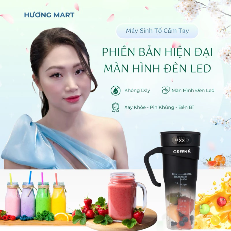 Máy xay sinh tố 2 cối CREEN CR-BL2450, bảo hành chính hãng 12 tháng