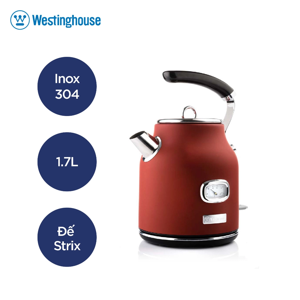 Ấm Điện Đun Nước Westinghouse WKWKH148 1.7L 2200W - Hàng Chính Hãng, Bảo Hành 12 Tháng